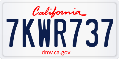 CA license plate 7KWR737