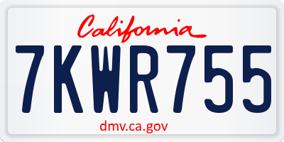 CA license plate 7KWR755