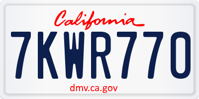CA license plate 7KWR770