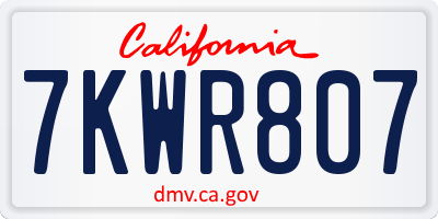 CA license plate 7KWR807