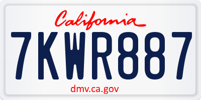CA license plate 7KWR887