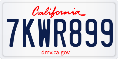 CA license plate 7KWR899