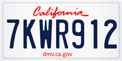 CA license plate 7KWR912