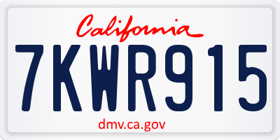 CA license plate 7KWR915