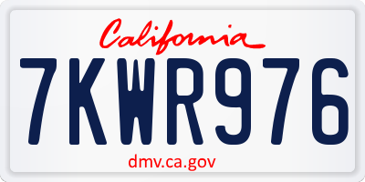 CA license plate 7KWR976