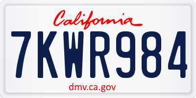 CA license plate 7KWR984