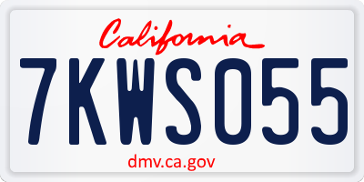 CA license plate 7KWS055