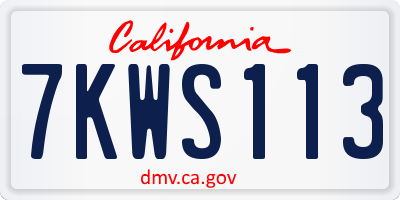 CA license plate 7KWS113