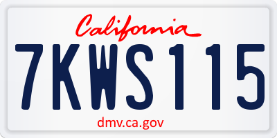 CA license plate 7KWS115