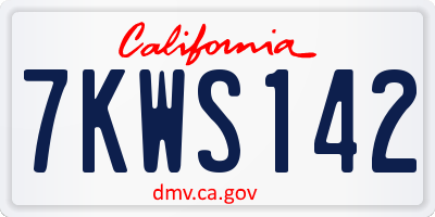 CA license plate 7KWS142