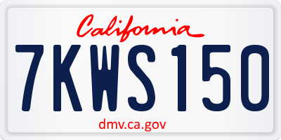 CA license plate 7KWS150
