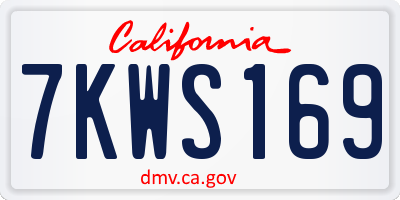 CA license plate 7KWS169