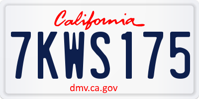 CA license plate 7KWS175
