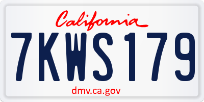 CA license plate 7KWS179