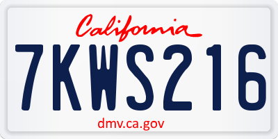 CA license plate 7KWS216