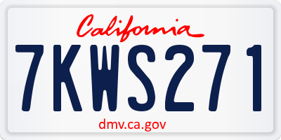 CA license plate 7KWS271