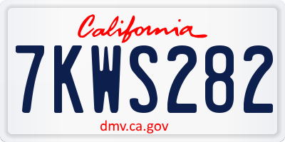 CA license plate 7KWS282