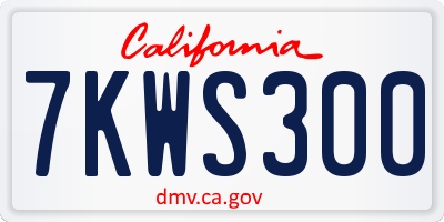 CA license plate 7KWS300
