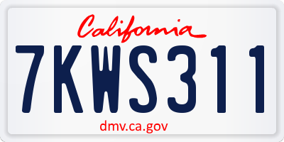CA license plate 7KWS311