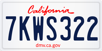 CA license plate 7KWS322