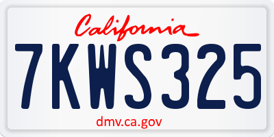 CA license plate 7KWS325