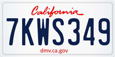 CA license plate 7KWS349