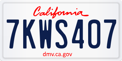 CA license plate 7KWS407
