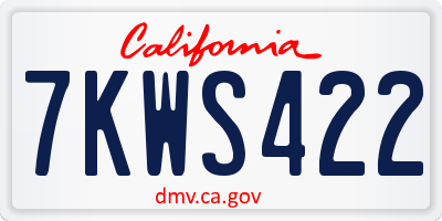 CA license plate 7KWS422