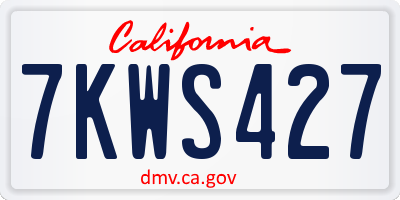 CA license plate 7KWS427