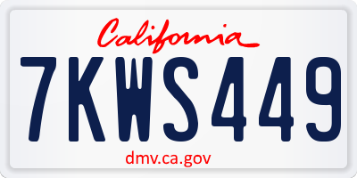 CA license plate 7KWS449