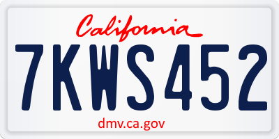 CA license plate 7KWS452
