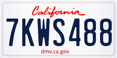 CA license plate 7KWS488