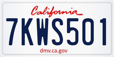 CA license plate 7KWS501