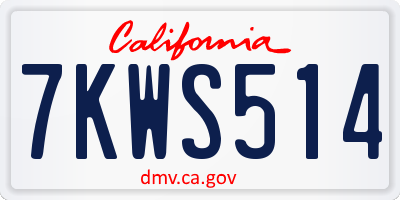 CA license plate 7KWS514