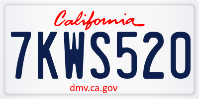 CA license plate 7KWS520