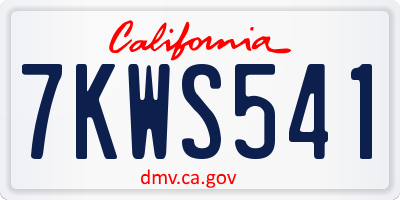 CA license plate 7KWS541