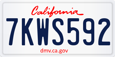 CA license plate 7KWS592