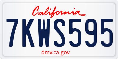 CA license plate 7KWS595