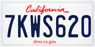 CA license plate 7KWS620