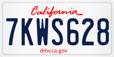 CA license plate 7KWS628