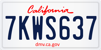 CA license plate 7KWS637