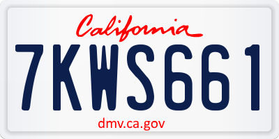 CA license plate 7KWS661