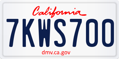 CA license plate 7KWS700