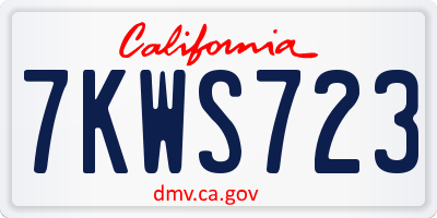 CA license plate 7KWS723