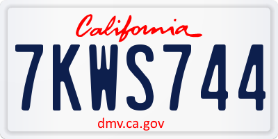 CA license plate 7KWS744