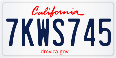 CA license plate 7KWS745