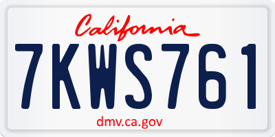 CA license plate 7KWS761