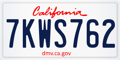 CA license plate 7KWS762