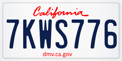 CA license plate 7KWS776