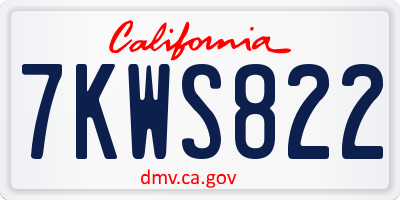CA license plate 7KWS822